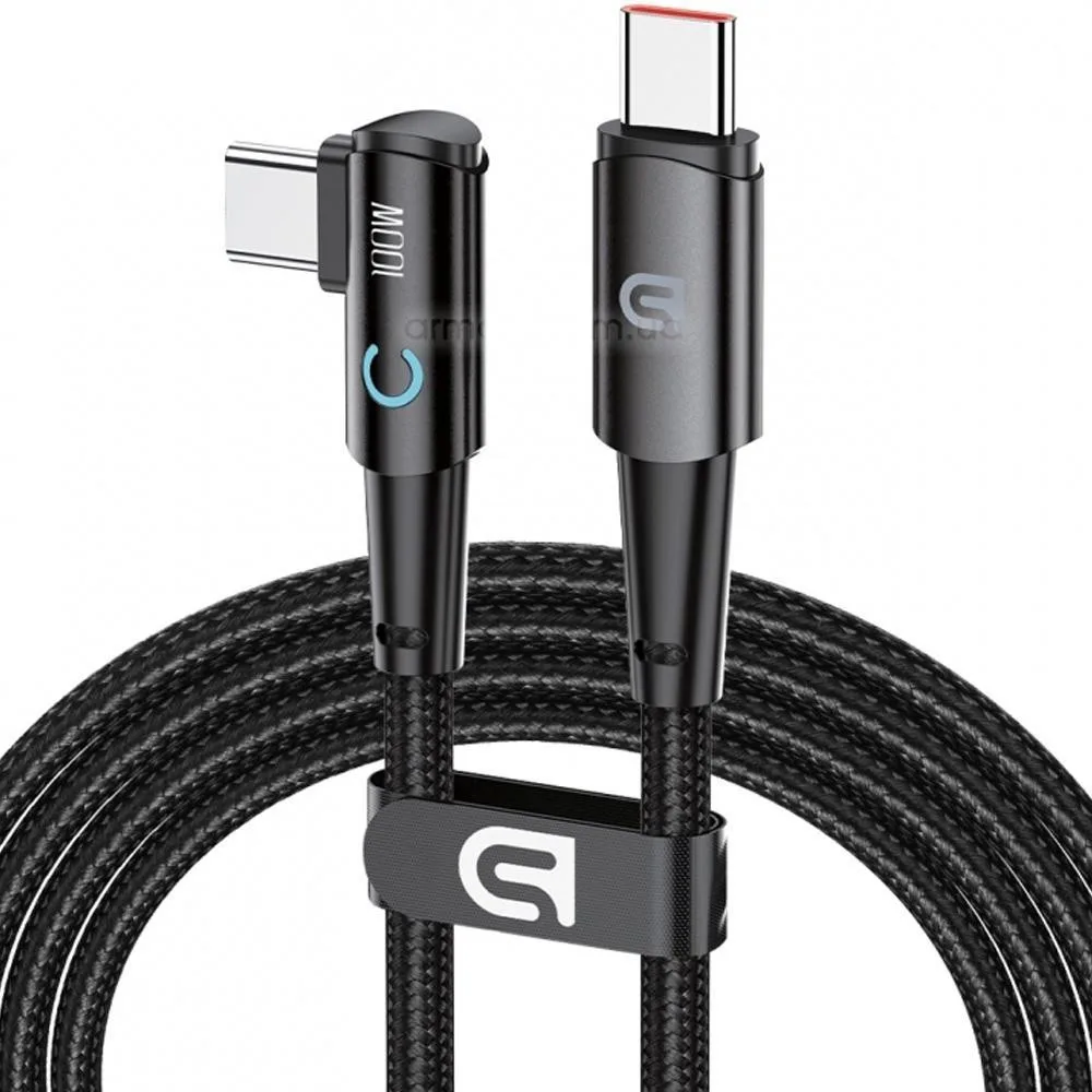 Дата кабель USB-C to USB-C 1.2m 90-degree 100W black Armorstandart (ARM75870)