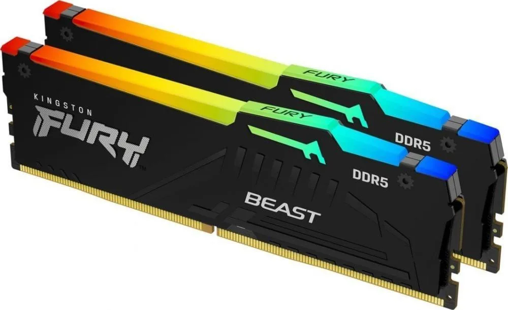 Модуль пам’яті Kingston Fury Beast RGB 16GB (2x8) DDR5 6000 MHz (KF560C30BBAK2-16)