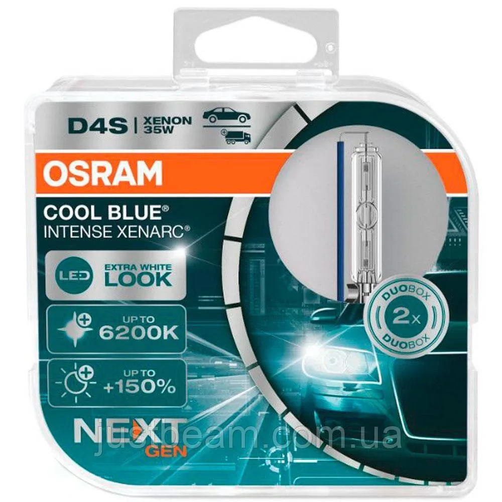 Комплект ксенонових ламп Osram D4S 35W P32D-5 Cool Blue Intense Next Gen +150% 1 лампа (66440CBN-HCB)
