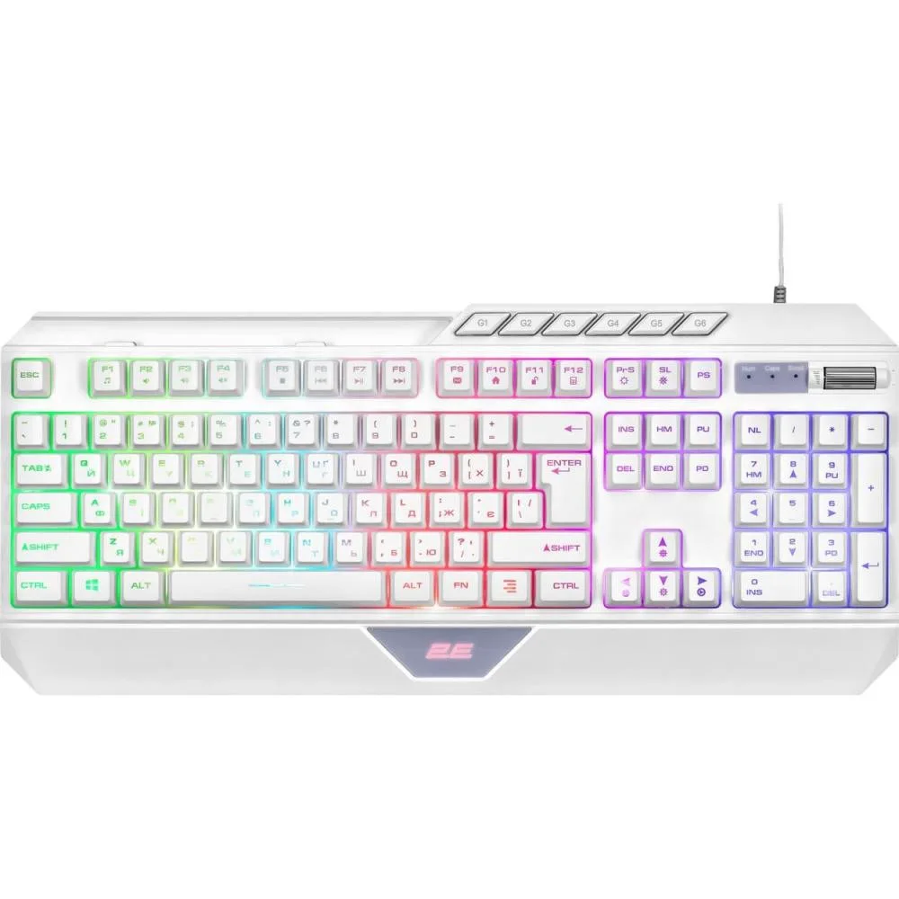 Клавіатура 2E GAMING KG315 RGB USB White Ukr (2E-KG315UWT)