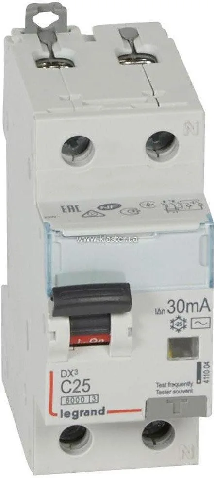 Legrand DX3 1Р+N 25A C 30mA AC (411004)