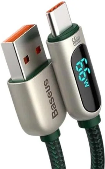 Кабель Baseus Display Fast Charging Data Cable USB to Type-C 66W 1m Green (CASX020006)