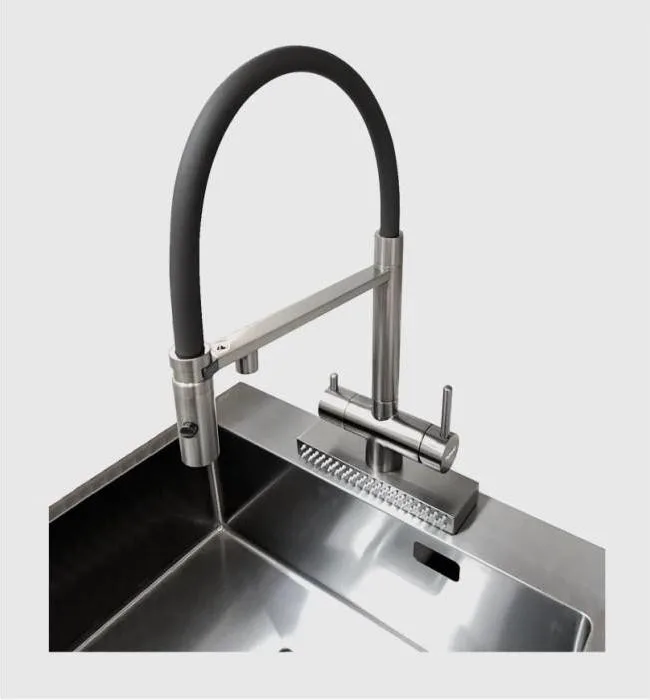 Змішувач кухонний Fabiano FKMC 3124 Black Steel (Cascad) 8231.403.1543