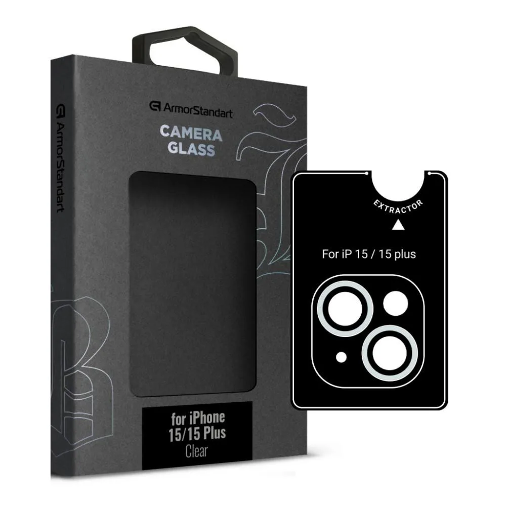 Захисне скло для камери ArmorStandart Supreme Black Icon для iPhone 15/15 Plus Clear (ARM76599)