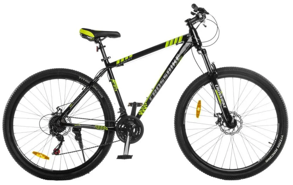 Велосипед 29 CrossBike Everest 2024 21 черный/желтый 29CJPr-004445