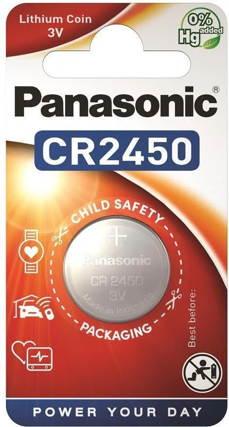 Батарейка Panasonic CR 2450 BLI 1 LITHIUM (CR-2450EL/1B)