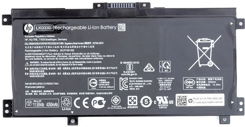 Акумулятор PowerPlant для ноутбуків HP Envy 17 (LK03XL) 11.55V 3500mAh (NB461783)