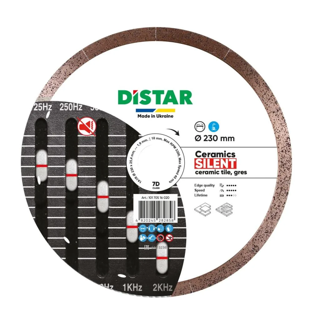 Круг алмазний вiдрiзний Distar 1A1R Ceramic Silent (230x25,4) (10170516020)