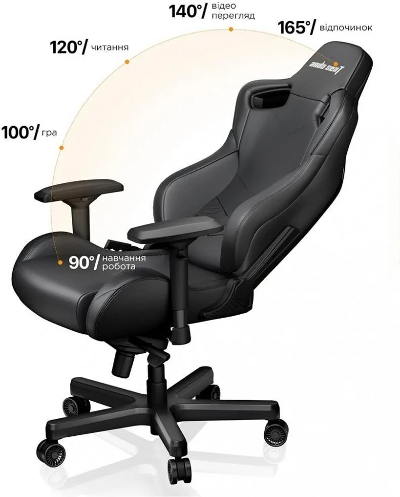 Крісло ігрове Anda Seat Kaiser 2 Size XL Black (AD12XL-07-B-PV-B01)