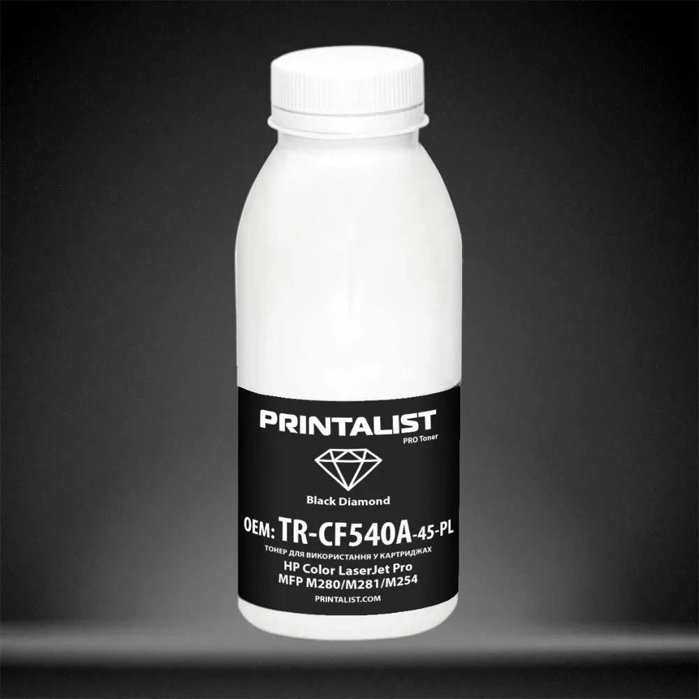 Тонер PRINTALIST для HP CLJ Pro MFP M280/M281/M254 бутыль 45г Black (TR-CF540A-45-PL)