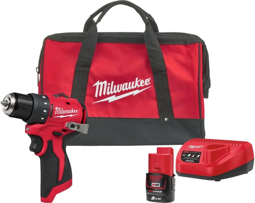 Дрель-шуруповерт аккумуляторный MILWAUKEE M12 BLDDRC-201BRF