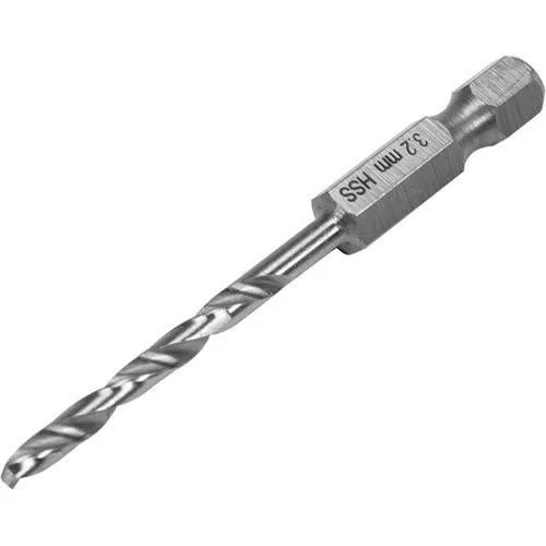 Свердло по металу YATO YT-44864 3.2 X 65/34 мм HEX-1/4" HSS 6542 для нержавіючої конструктивної легованої сталі