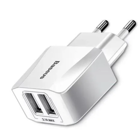 Адаптер Baseus Mini Dual-U Charger (EU) 2.1A White (CCALL-MN02)