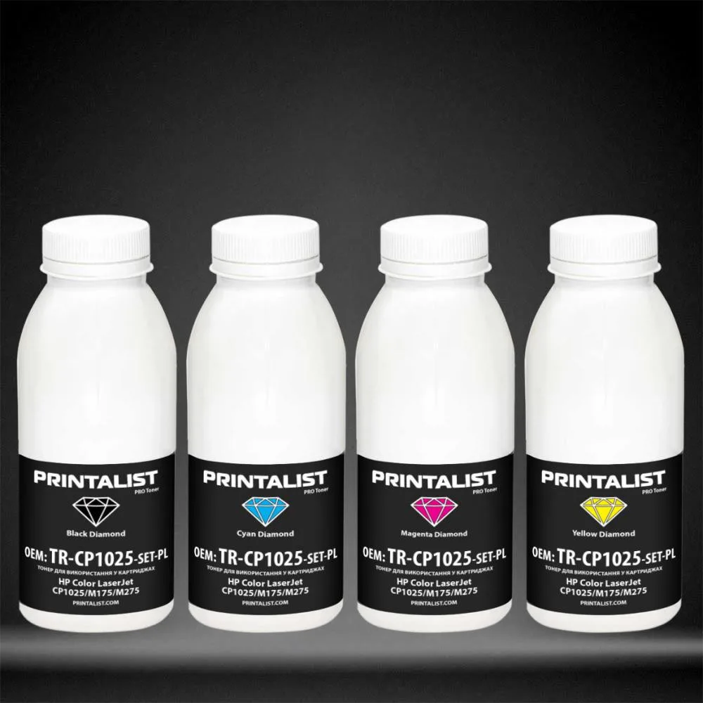 Набор тонеров PRINTALIST для HP CLJ CP1025/M175/M275 Black 40г/Сolor 35г (TR-CP1025-SET-PL)