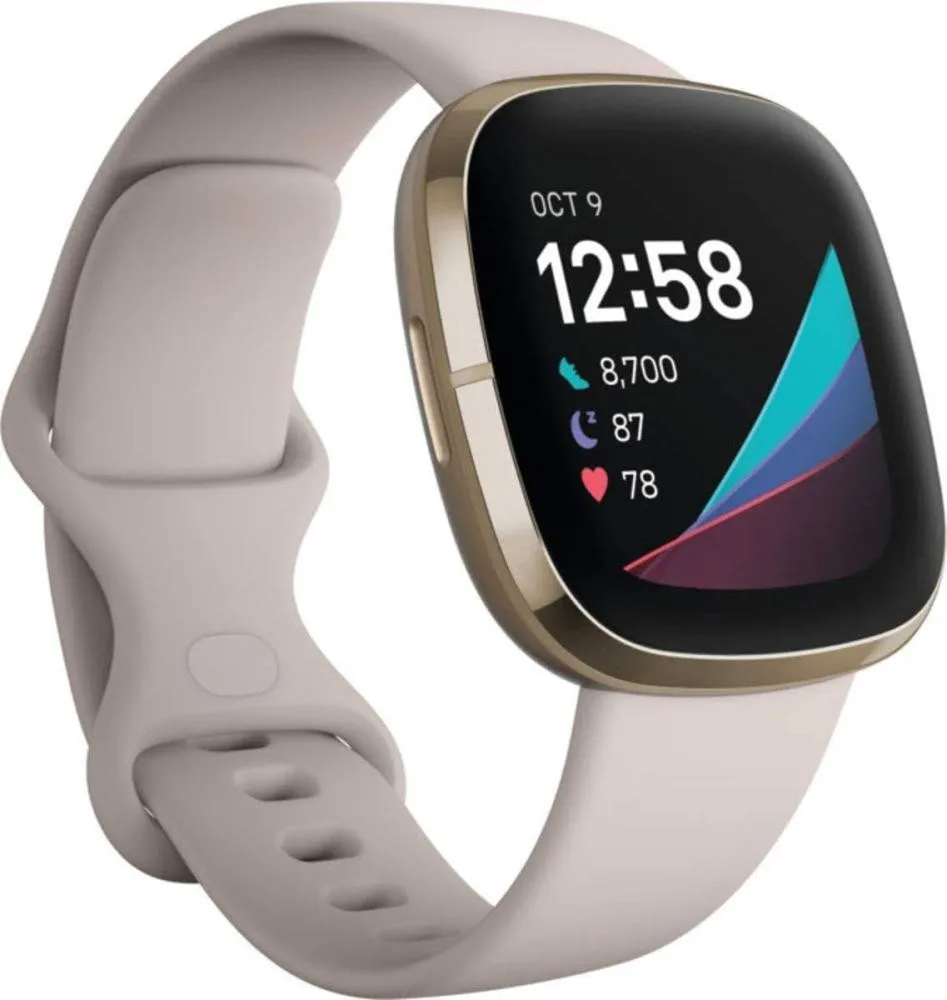 Смарт-годинник Fitbit Sense Lunar White/Soft Gold Stainless Steel (FB512GLWT)