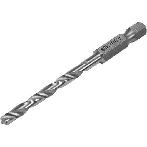 Свердло по металу YATO YT-44867 4.2 x 75/43 мм HEX-1/4" HSS 6542 для нержавіючої конструктивної легованої сталі