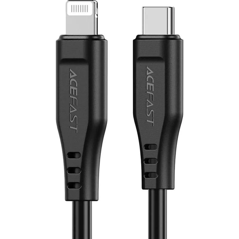 Кабель ACEFAST C3-01 Type-C to iP 3A, 30W, TPE, TPE connectors, Black (AFC3-01B)