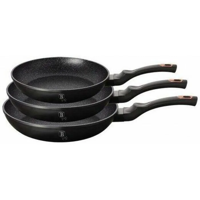 Набір сковородок із 3 предметів Berlinger Haus Black Rose Collection (BH-6158) (NW17612)