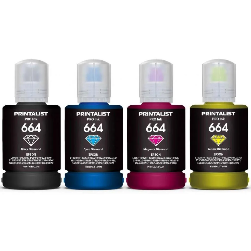 Комплект чернил PRINTALIST 664 для Epson L110/L210/L300 4х140г B/C/M/Y (PL664SET4)