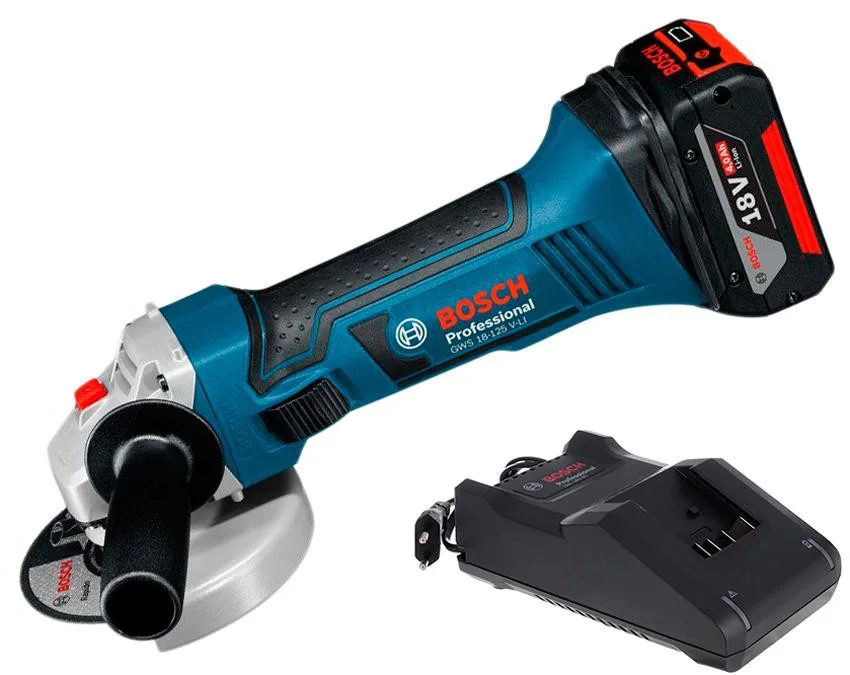 Кутова шліфмашина акумуляторна Bosch GWS 18-125 V-Li Professional (18 В, 4 А*год) (0615990L6G)