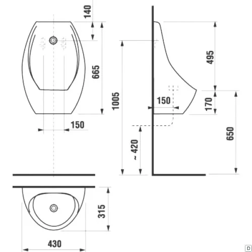 Пісуар підвісний Jika Domino Sensor H8411010004871