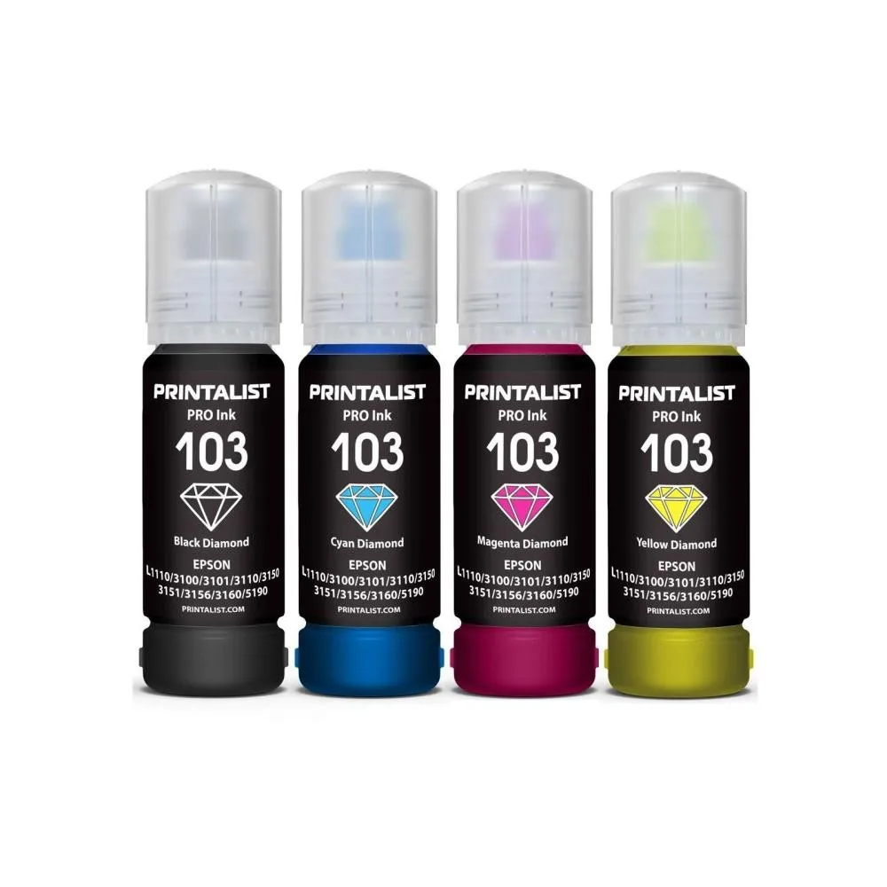 Комплект чернил PRINTALIST 103 для Epson L3100/3110/3150 4х70г B/C/M/Y водорастворимый (PL103SET)