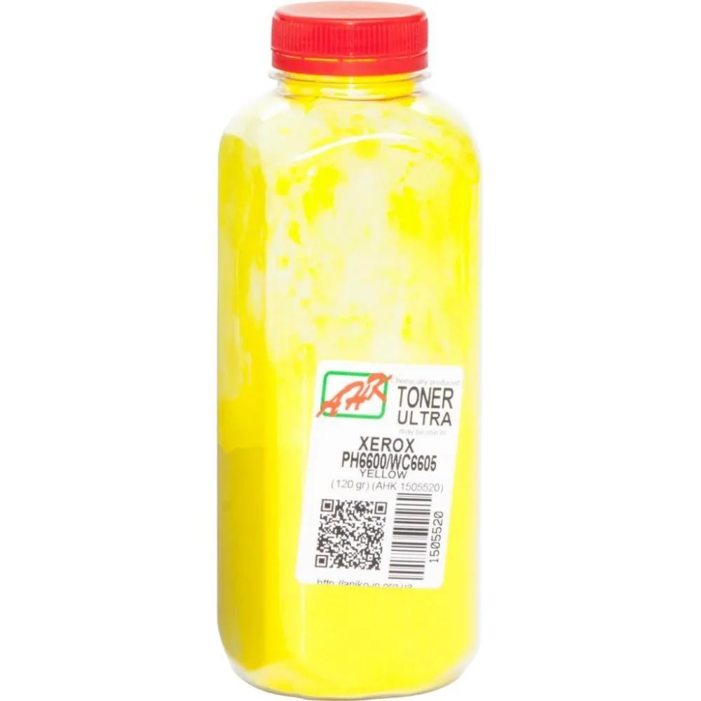 Тонер АНК для Xerox Phaser 6600/WC 6605 бутыль 120г Yellow (1505520) ULTRA COLOR