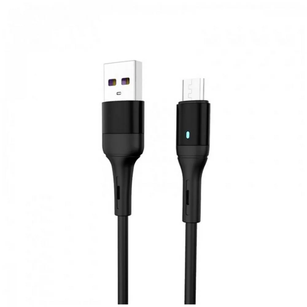SkyDolphin S06V LED Smart Power USB - microUSB 1м, Black (USB-000559)