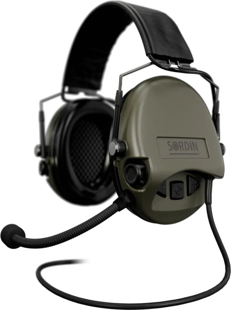 Активні навушники Sordin Supreme MIL CC Slim Headband Green PVC, 74332-06-S