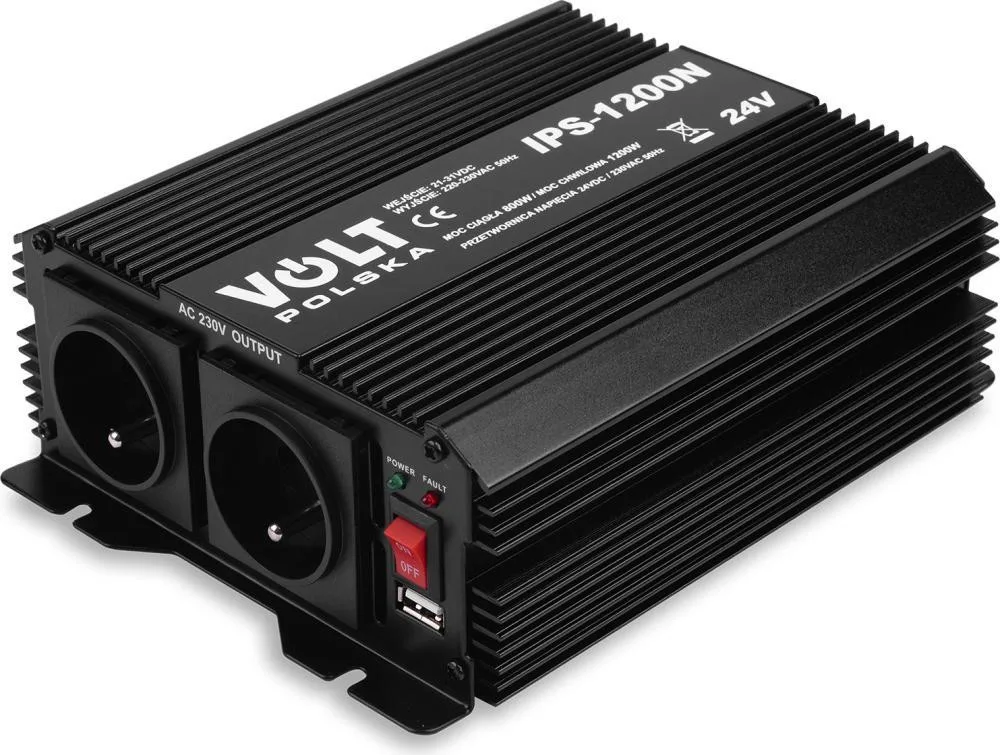 Перетворювач (інвертор) VOLT IPS 1200 N 24/230V (800/1200W) + USB (3IPS120024)