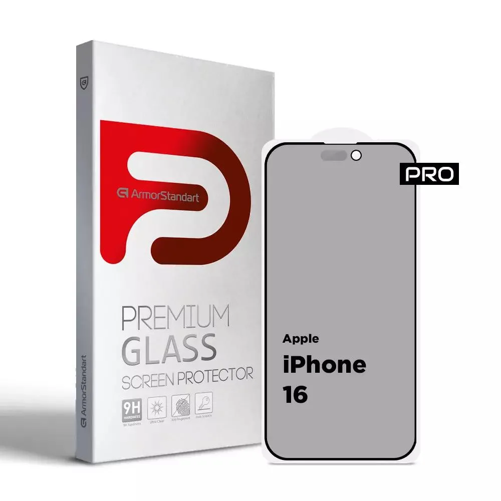 Захисне скло для смартфона ArmorStandart Pro Anti-spy Matte для Apple iPhone 16 Black (ARM79397)
