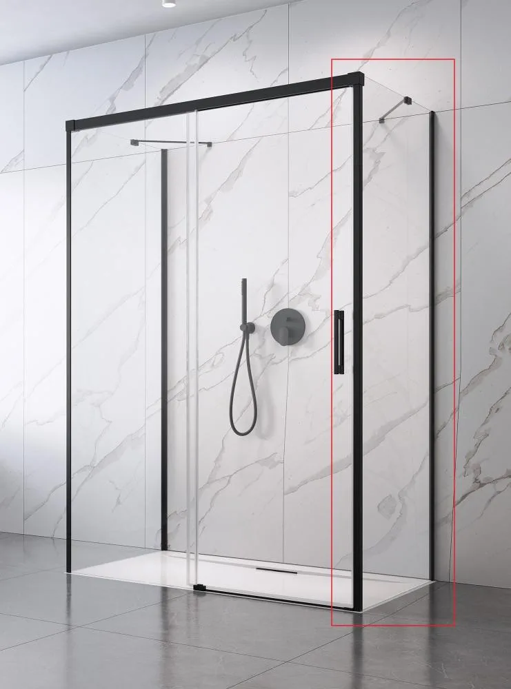 Бічна стінка RADAWAY Idea Black S1 700Rx2000 чорний/прозоре скло 387048-54-01R