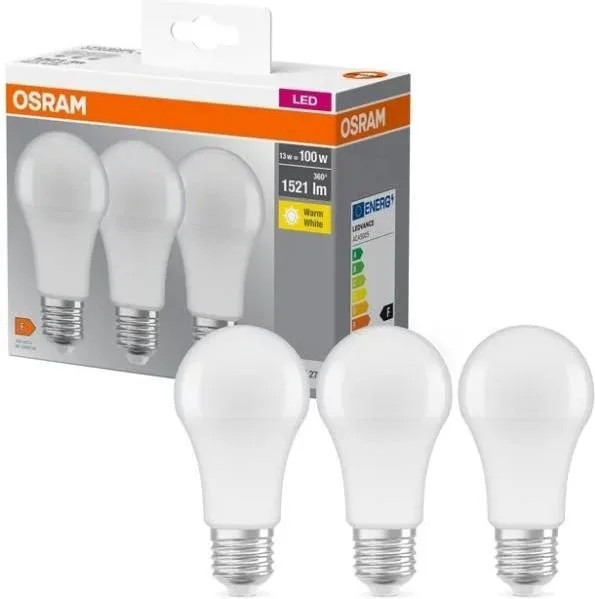 Osram Led A60 13W 1520Lm 2700K E27 3 шт. (4058075819412)