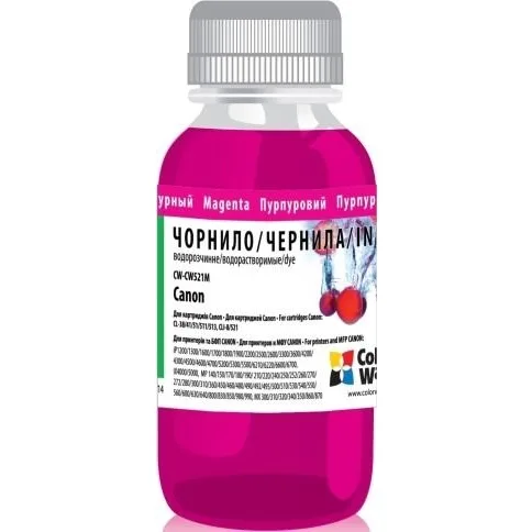 Чорнило ColorWay Canon CL-41/38/411/511/CLI-8/426/521Magentа (CW-CW521M02)