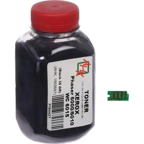 Тонер+чип АНК для Xerox Phaser 6000/6010 ( тонер АНК, чип АНК) бутль 35г Black (1500251) регион 1 и 3