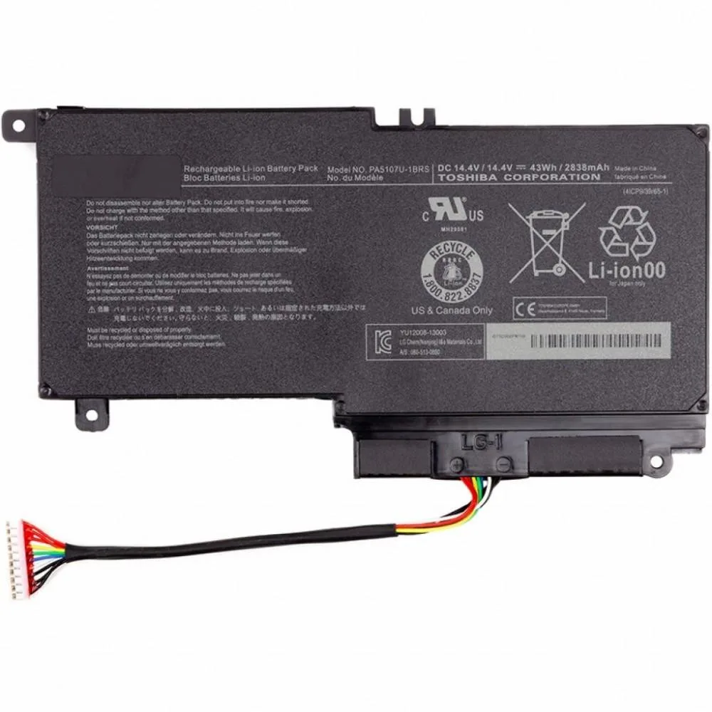 Акумулятор для ноутбуків TOSHIBA Satellite L55 (PA5107U-1BRS, TA5107P9) 14.4V 3000mAh