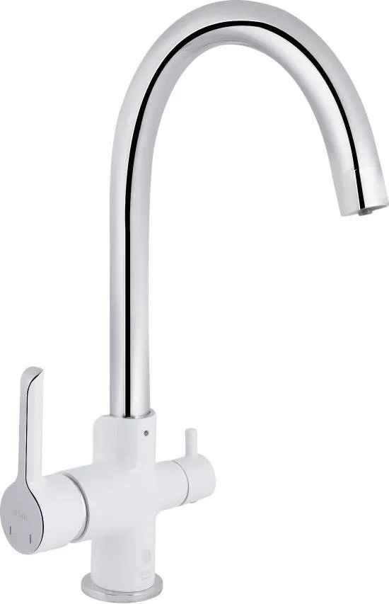 Змішувач для кухні Qtap Grand з підключенням для питної води QTGRA362CRW45668 Chrome/White