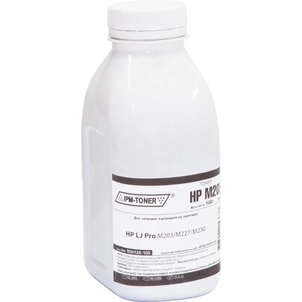 Тонер IPM для HP LJ Pro M203/M227/M230 бутыль 100г Black (TDH128-100)