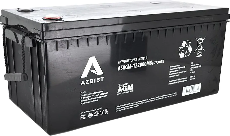 Azbist Super AGM ASAGM-122000M8, Black Case, 12V 200Ah