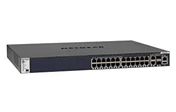 Комутатор NETGEAR M4300-28G (GSM4328S) 24x1GE, 2x10GE, 2xSFP+, керований L3 з можливістю стекування (GSM4328S-100NES)