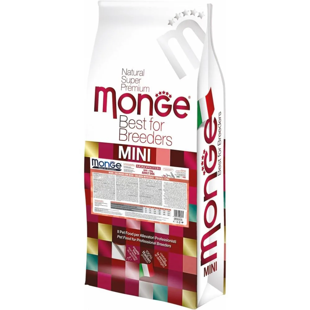 Monge Dog Adult Mini Salmone сухий корм з лососем для собак дрібних порід, 15 кг