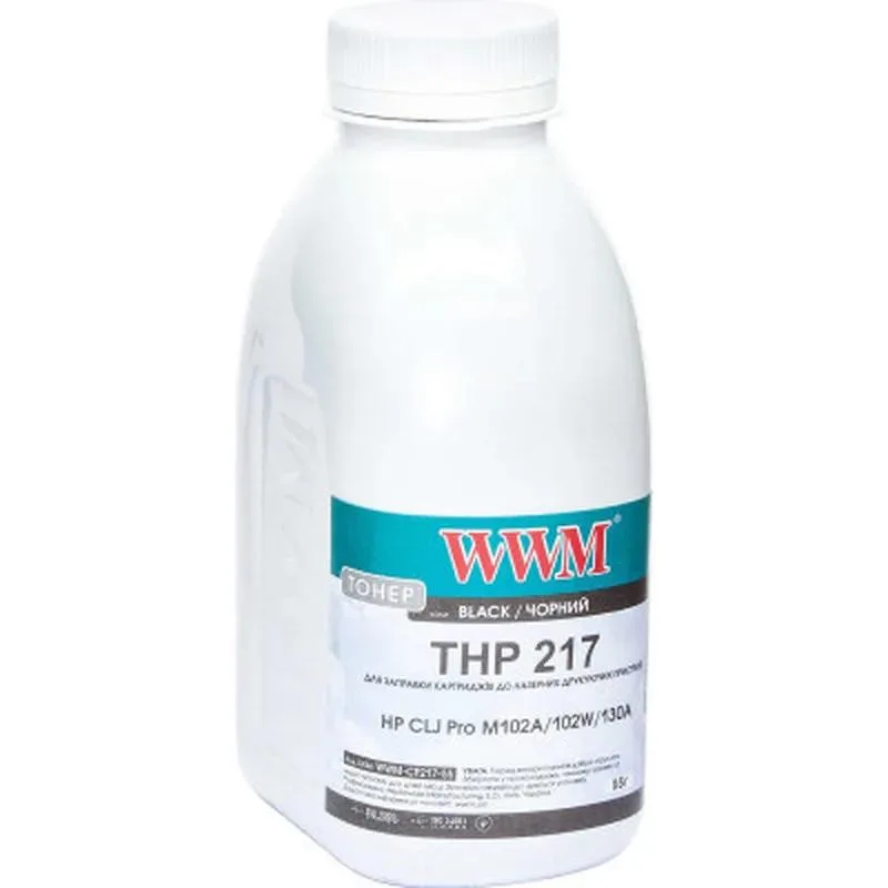 Тонер WWM для HP LJ Pro M102A/102W/130A бутыль 55г Black (WWM-CF217-55)