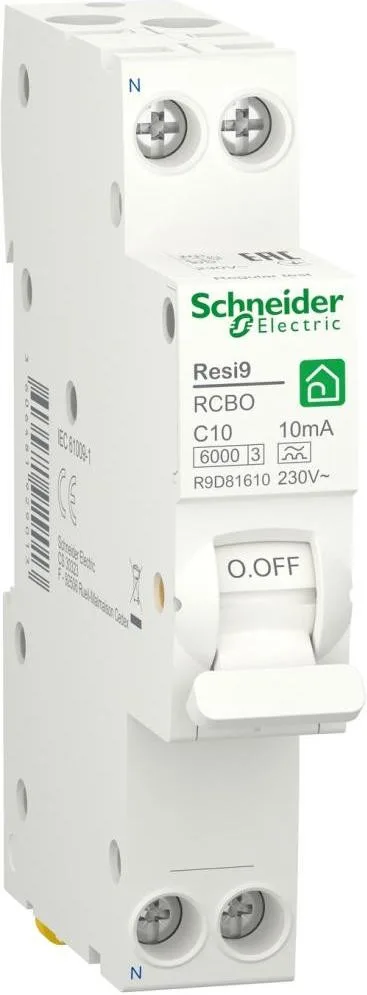 Schneider Electric RESI9 6kA 1M 1P+N 10A C 10mA А (R9D81610)