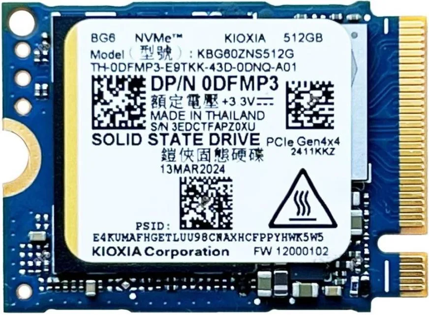 SSD 512GB Kioxia M.2 2230 NVMe PCIe 4.0 x4 (KEG60ZNS512G)