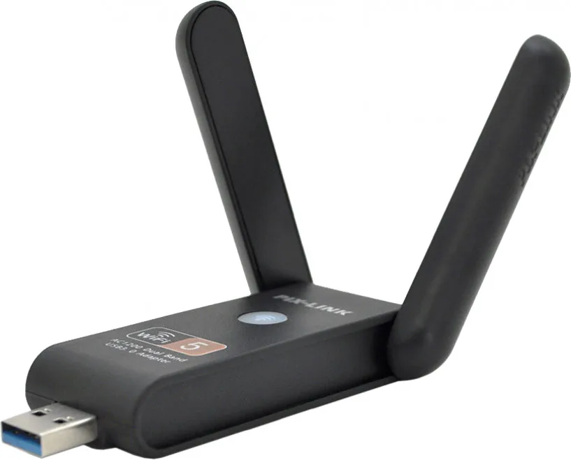 Бездротовий мережевий адаптер Wi-Fi-USB3.0 Merlion LV-UAC15,RTL8812BU, з 2-ма антенами 10см,802.11bgn, 1200MB,2.4 GHz,Blister (Y-18642)