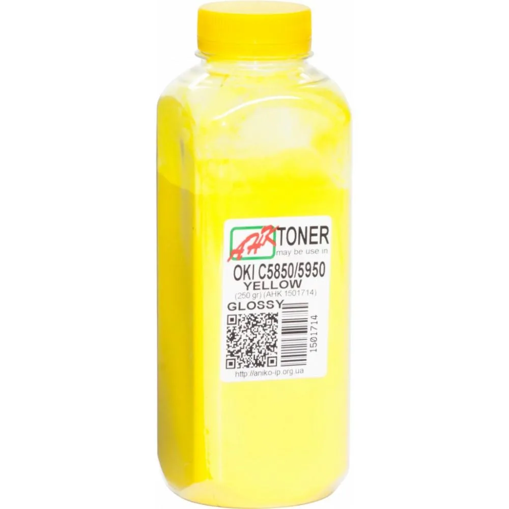 Тонер АНК для OKI C5850/5950 бутыль 250г Yellow (1501714) Glossy