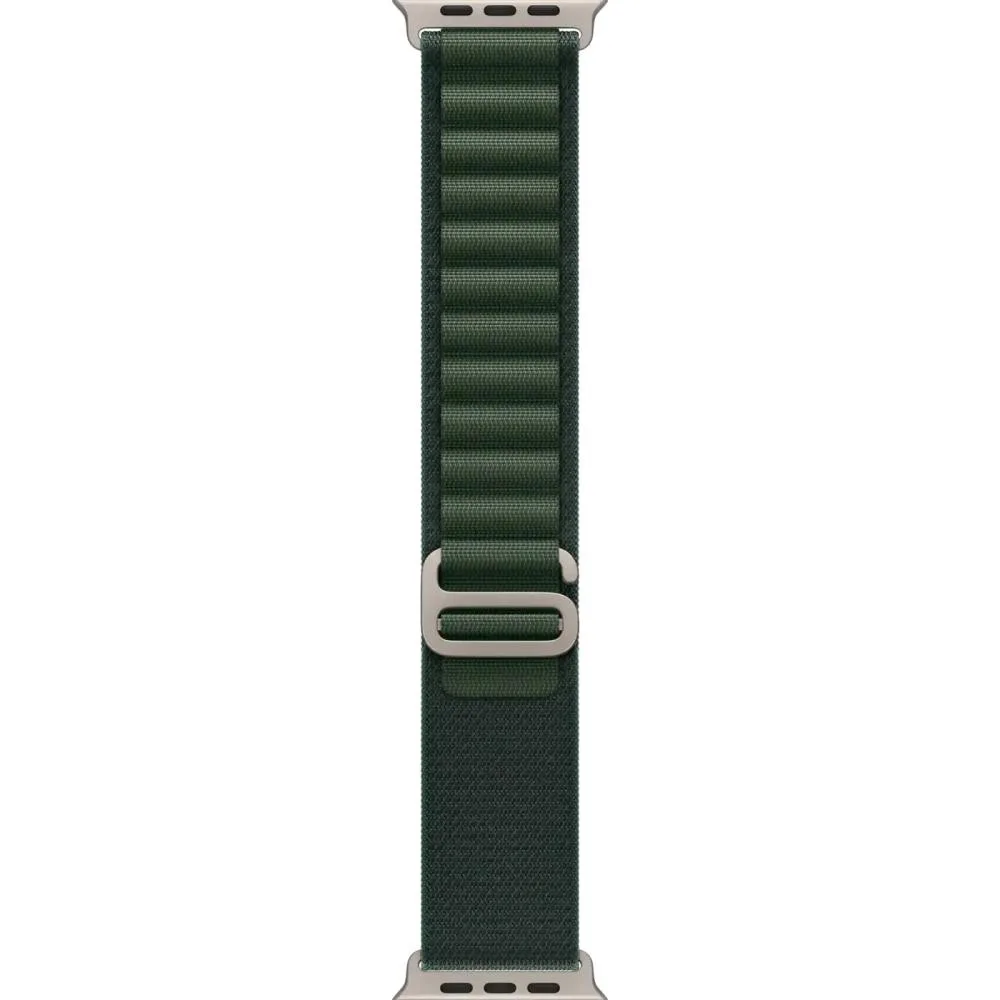 Apple Ремінець Alpine Loop Dark Green - Natural Titanium Finish для Watch 44/45/46/49mm - Medium (MXMV3)