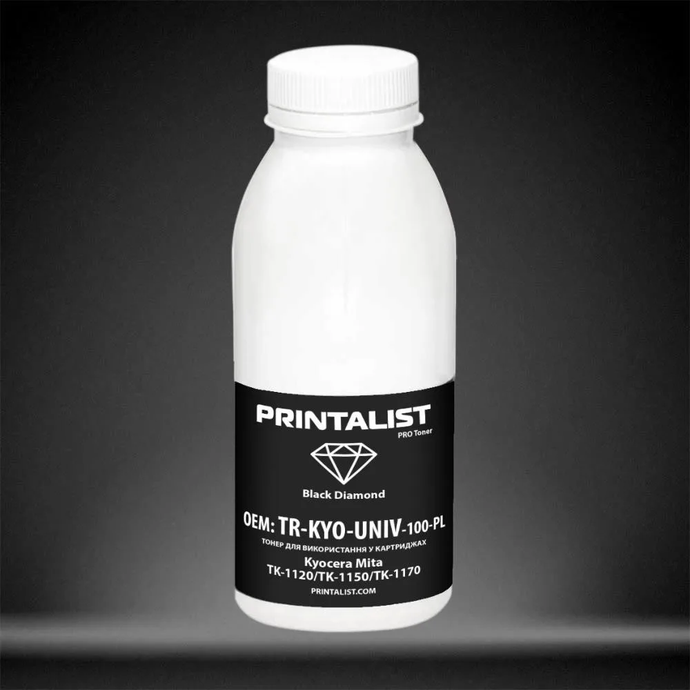 Тонер Kyocera TK-1120/TK-1150/TK-1170 , 100г Black Printalist (TR-KYO-UNIV-100-PL)