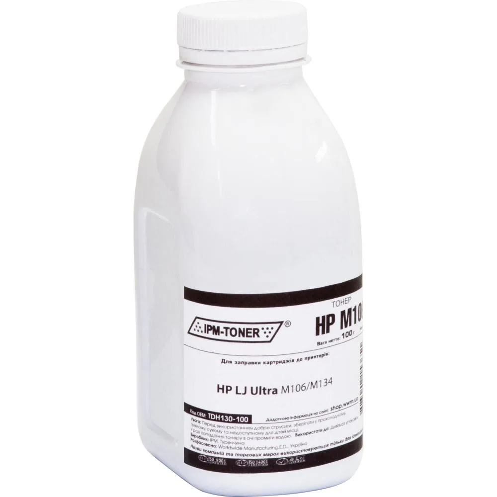 Тонер IPM для HP LJ Ultra M106/M134 бутыль 100г Black (TDH130-100)