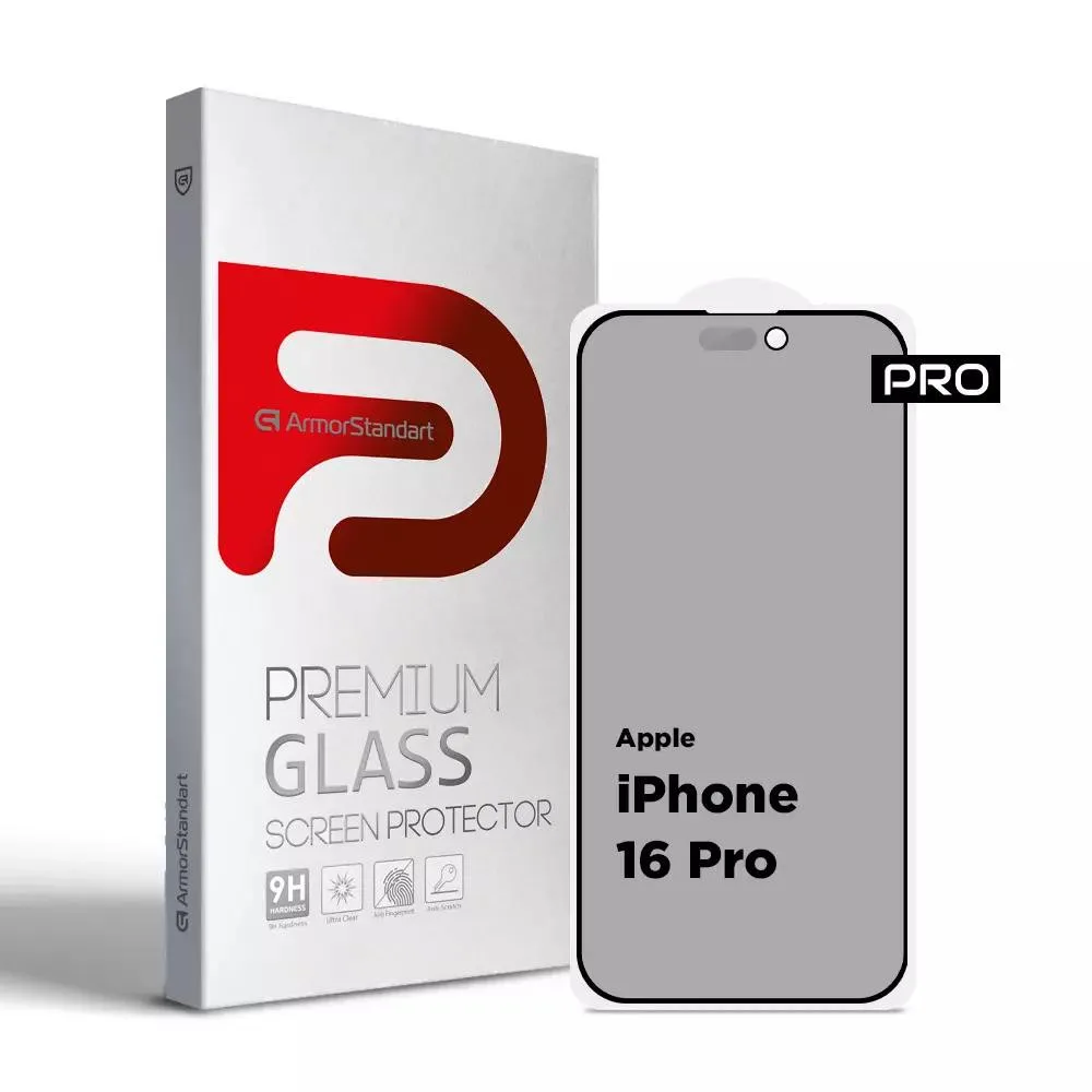 Захисне скло для смартфона ArmorStandart Pro Anti-spy Matte для Apple iPhone 16 Pro Black (ARM79399)
